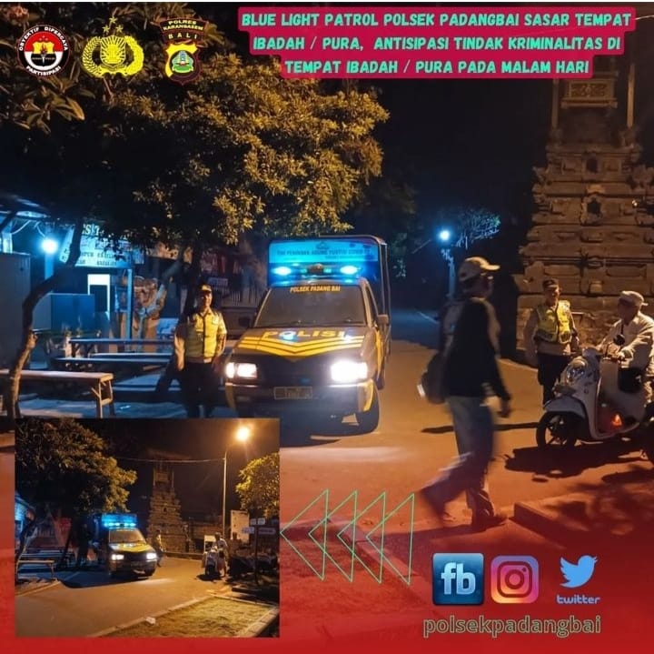 Blue Light Patrol Polsek Padangbai sasar tempat ibadah / Pura, Antisipasi tindak kriminalitas di tempat Ibadah / Pura pada malam hari